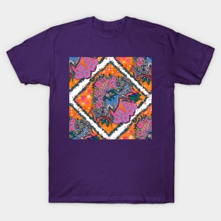 Boho Chic Flower Power - Vibrant Colorful Abstract Flower Pattern T-Shirt